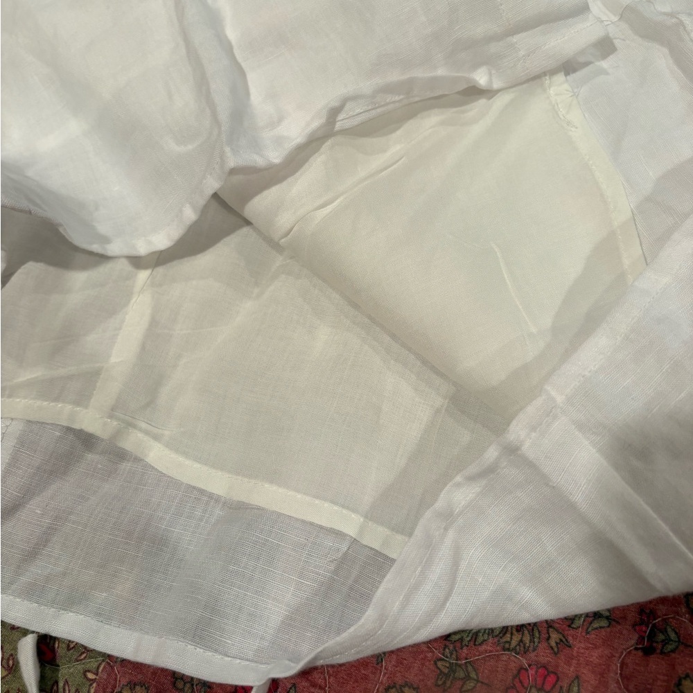 Olivaceous Linen blend Button Down Tie Back
Mini Dress White - Picture 9 of 11